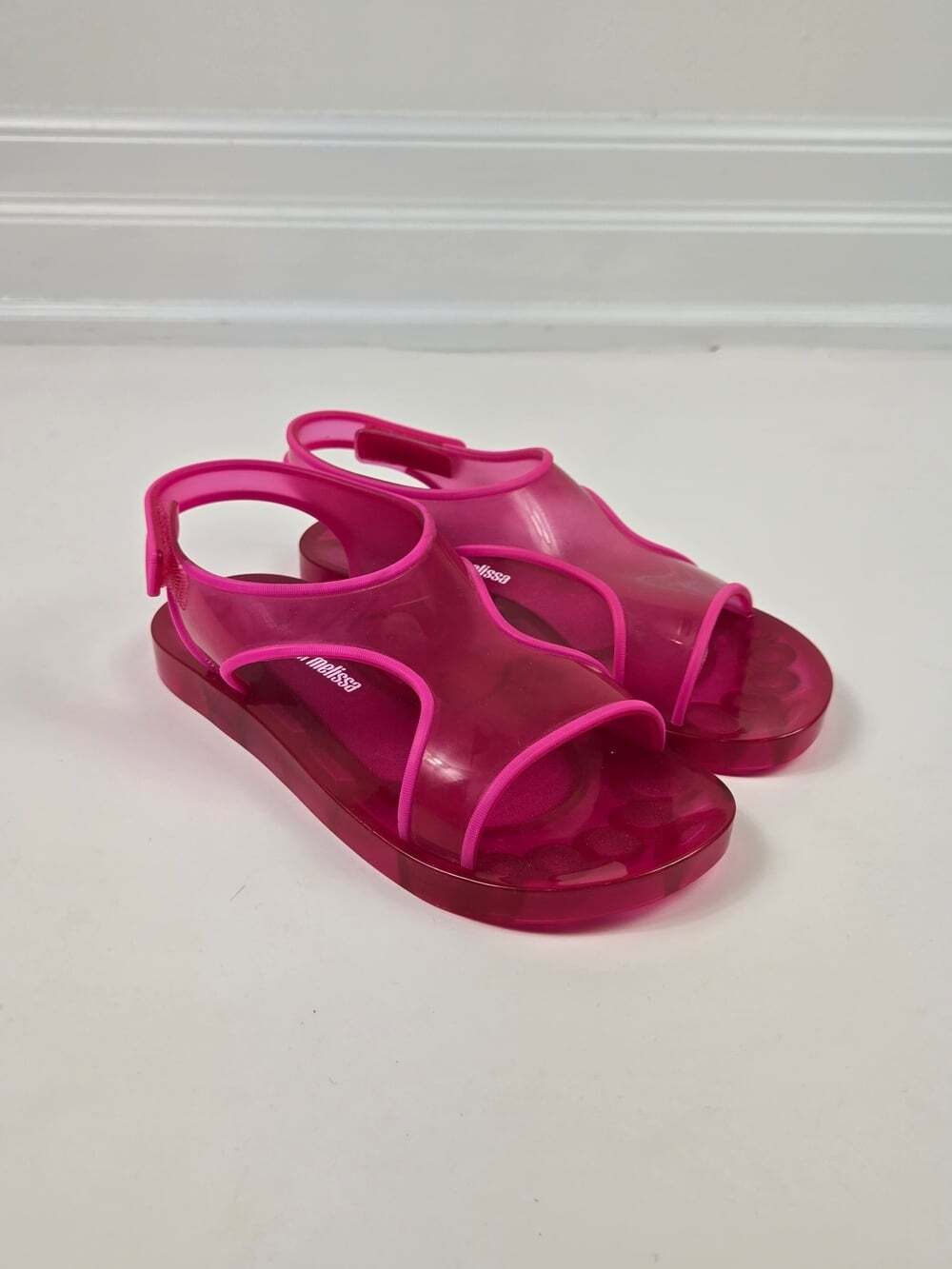 Mini Melissa Kids Pink Jelly Sandals Size 3 Youth Beach Barbiecore Cute